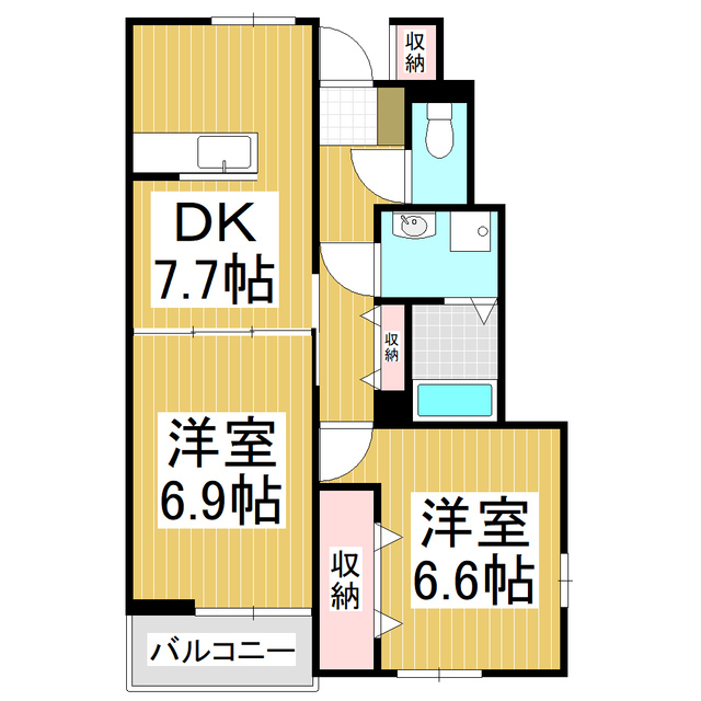 安曇野市豊科のアパートの間取り