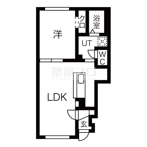 千歳市自由ケ丘のアパートの間取り