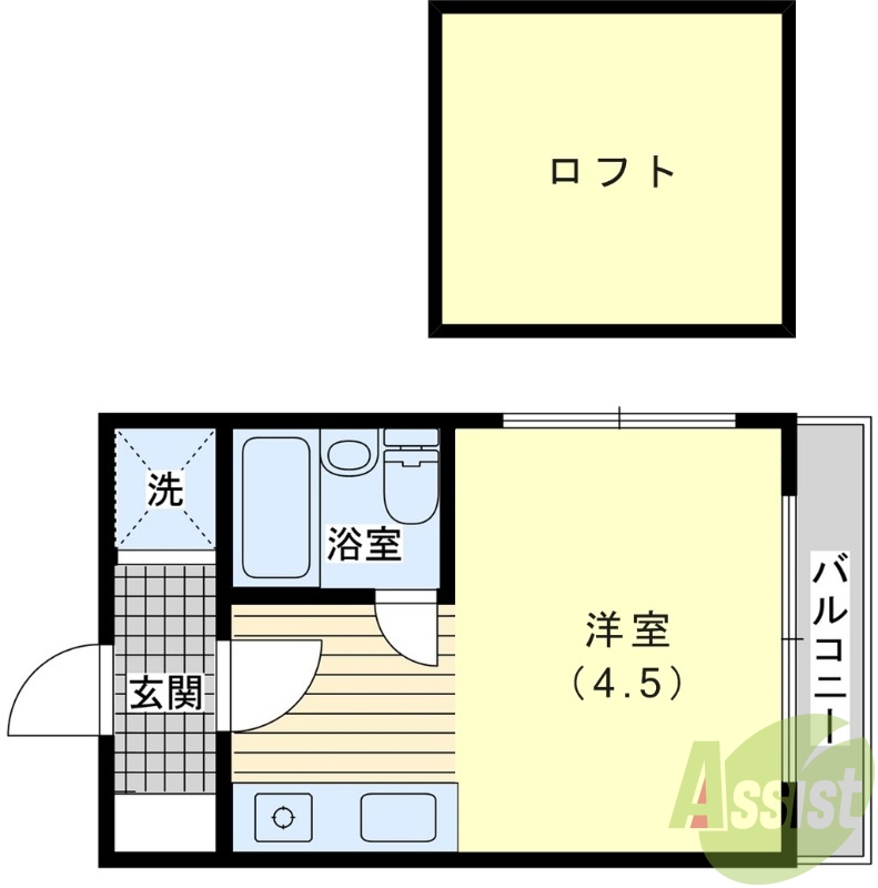 神戸市兵庫区会下山町のアパートの間取り