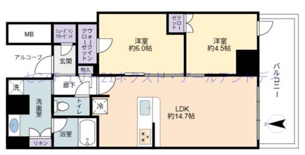シエリアタワー大阪堀江の間取り