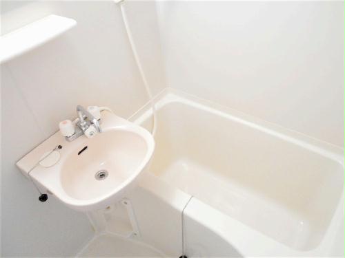 バス・シャワールーム　洗面台とユニット式のお風呂です