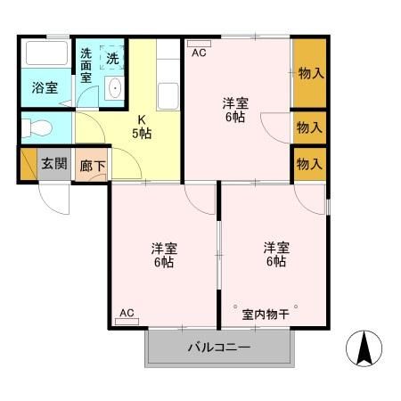 ＪＲ上越線 井野駅 徒歩10分 2階建 築32年の間取り写真