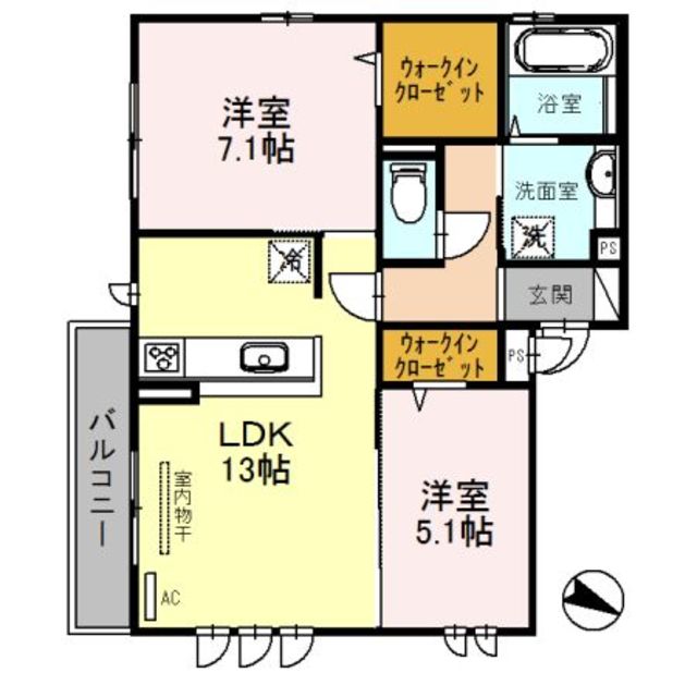 京阪交野線 星ケ丘駅 徒歩17分 3階建 築9年の間取り写真