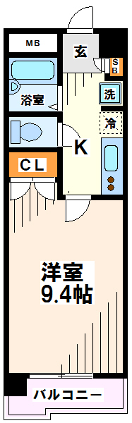 京王線 千歳烏山駅 徒歩16分 5階建 築23年の間取り写真