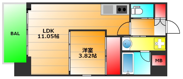プレジオ難波の間取り写真