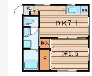 【横浜市神奈川区鳥越のアパートの間取り】