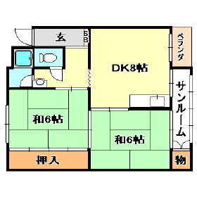 神戸市長田区五位ノ池町のマンションの間取り