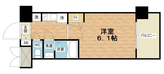 プレサンス大阪同心メゾヴィータの間取り