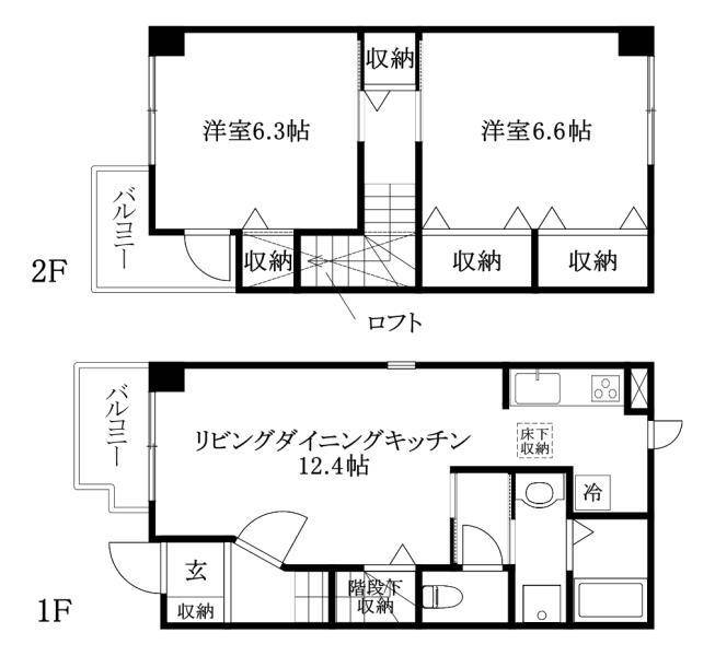 松山市北吉田町のアパートの間取り