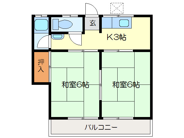 松阪市船江町のアパートの間取り