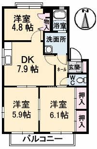 ハイツ西光寺　Ｃ棟?の間取り