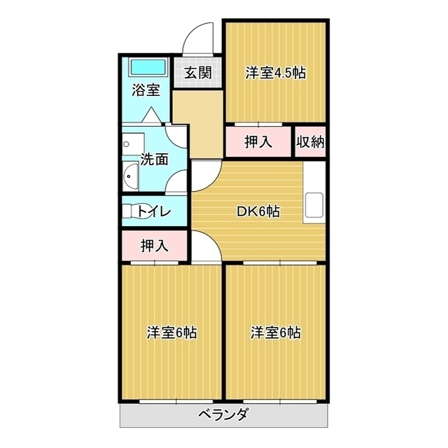 ハイツ鴨下　Ｂ棟の間取り