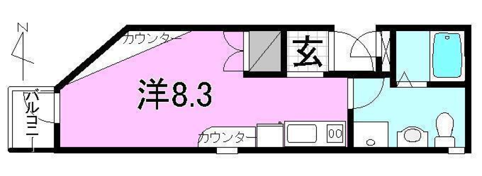 松山市味酒町のマンションの間取り