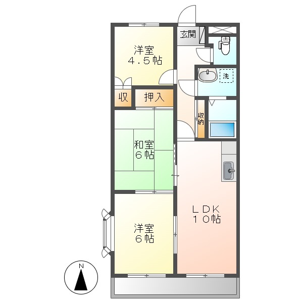 倉敷市宮前のマンションの間取り