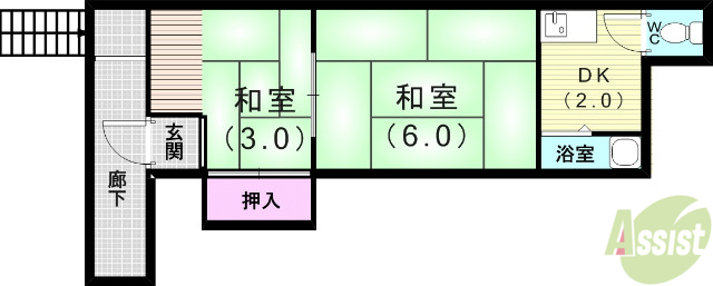 サニーグランド長田の間取り