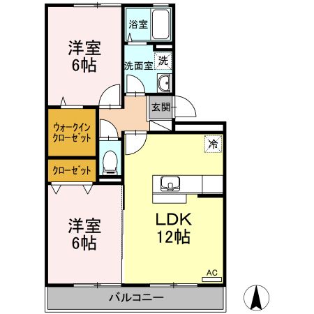 ビレッジ北久保　B棟の間取り