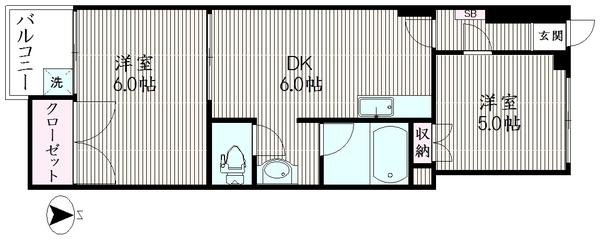 品川区荏原のマンションの間取り