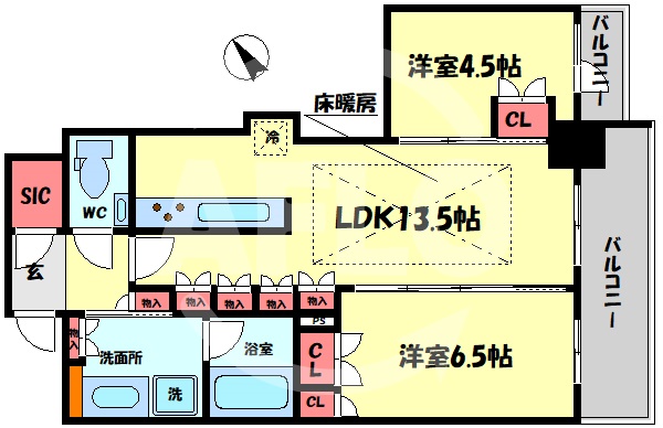 【ザ・セントラルマークタワーの間取り】