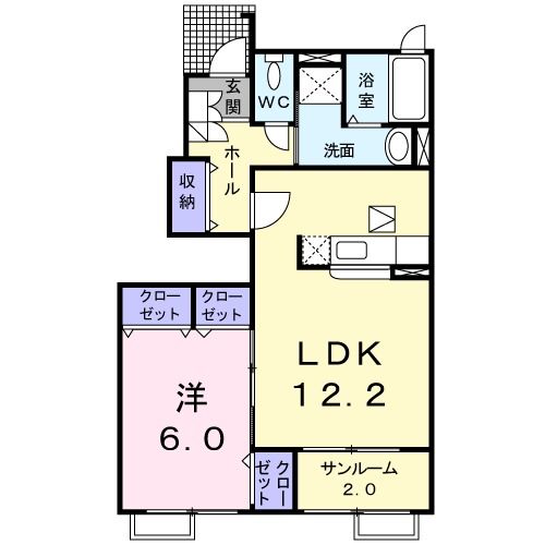 【小千谷市大字稗生のアパートの間取り】