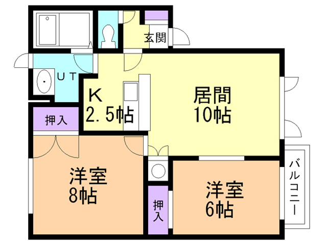 グレースパーク厚別北Ｅの間取り