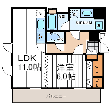 大阪市阿倍野区西田辺町のマンションの間取り