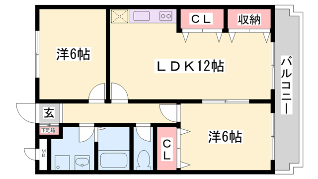 神戸市西区竜が岡のマンションの間取り