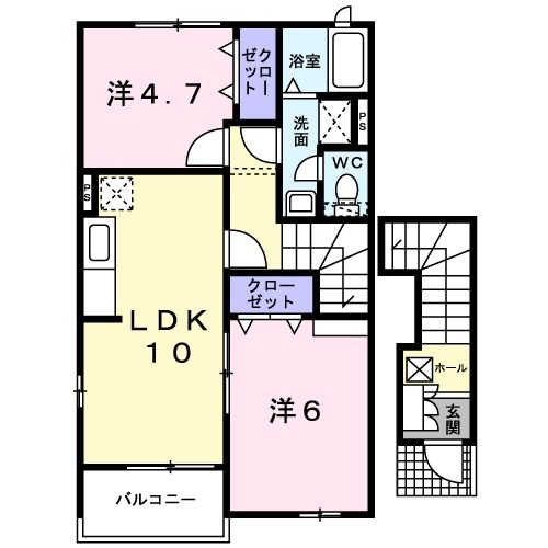 相馬市馬場野のアパートの間取り