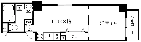 京都市南区東九条上御霊町のマンションの間取り