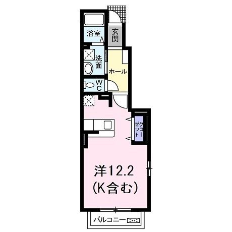 宇治市莵道のアパートの間取り