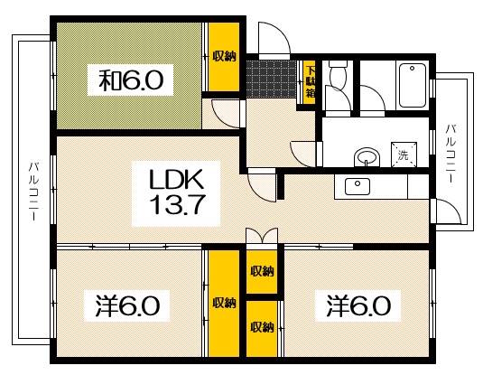 広島市佐伯区五月が丘のマンションの間取り