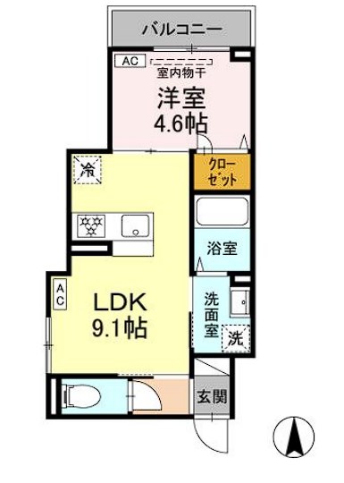 足立区扇のアパートの間取り