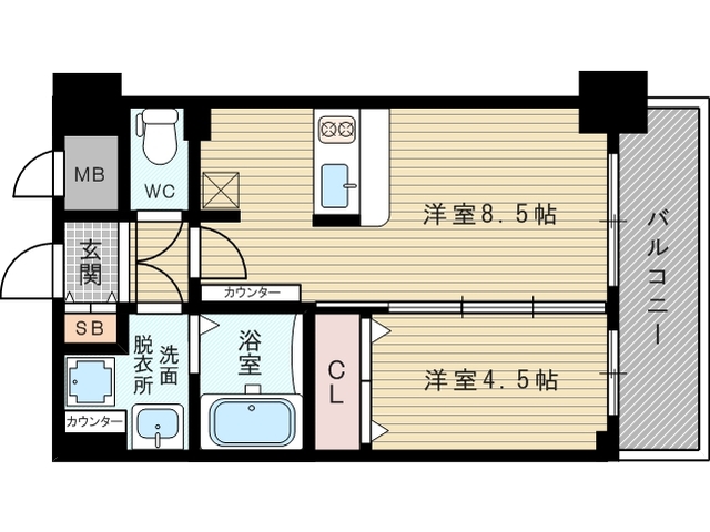 プレサンス新大阪ザ・シティの間取り