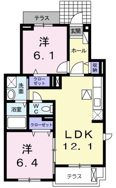 目黒区東が丘のアパートの間取り