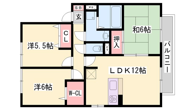 サンステージ海浜　ウエストの間取り