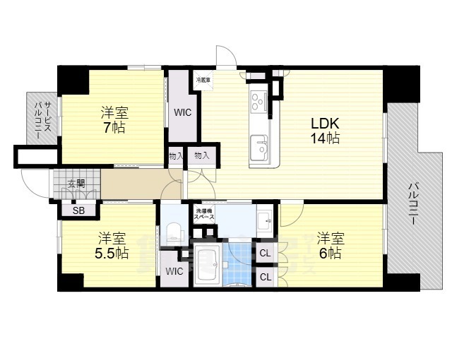 リビオ住吉駅前の間取り