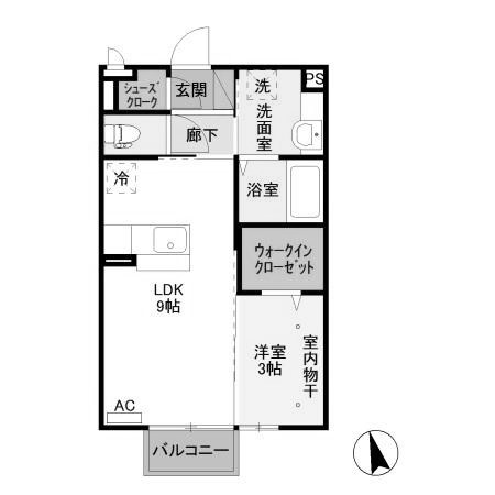 館林市諏訪町のアパートの間取り