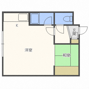 札幌市中央区南四条西のマンションの間取り