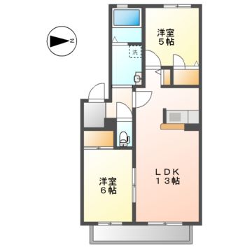 名古屋市瑞穂区春山町のアパートの間取り