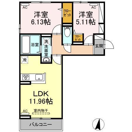 ＰＲＥＭＩＬＩＦＥ花高松１８の間取り