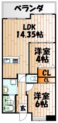 オークランドアサート小倉の間取り