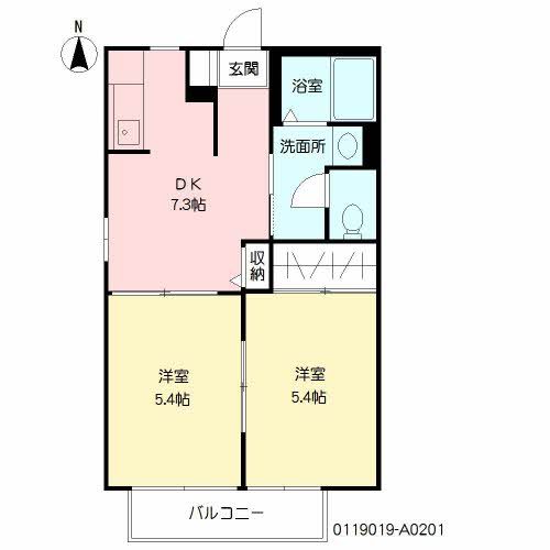 姶良市蒲生町上久徳のアパートの間取り