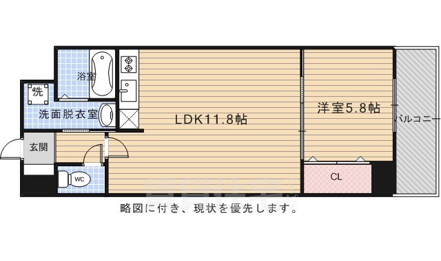 京都市右京区梅津徳丸町のマンションの間取り