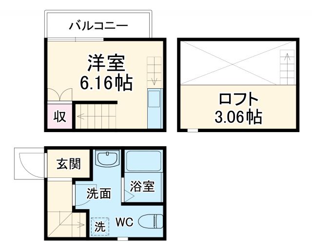 アースクエイク上条Ａ棟の間取り