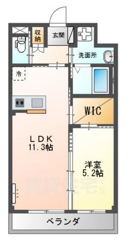 大阪市住吉区遠里小野のマンションの間取り