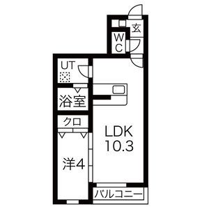 宮城県仙台市若林区南小泉字八軒小路（アパート）の賃貸物件の間取り