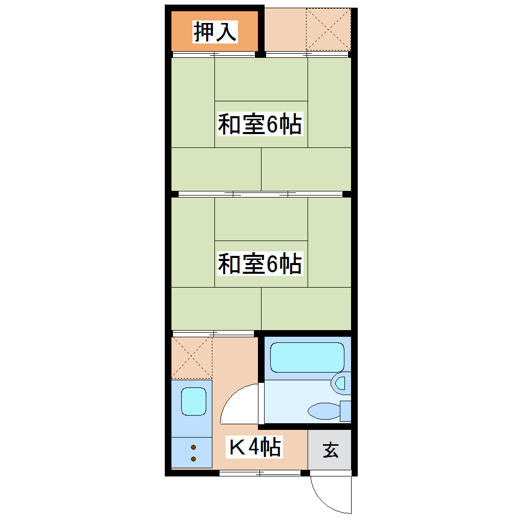 阿蘇市三久保のアパートの間取り