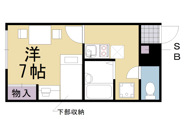 南丹市八木町八木のアパートの間取り