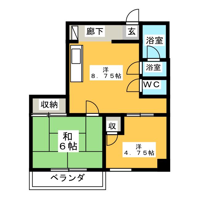 サンローヤル東山ＮＯ．１の間取り