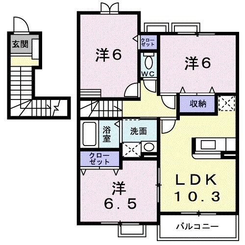 和歌山県橋本市三石台２（アパート）の賃貸物件の間取り