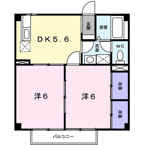 徳島市新浜町のアパートの間取り